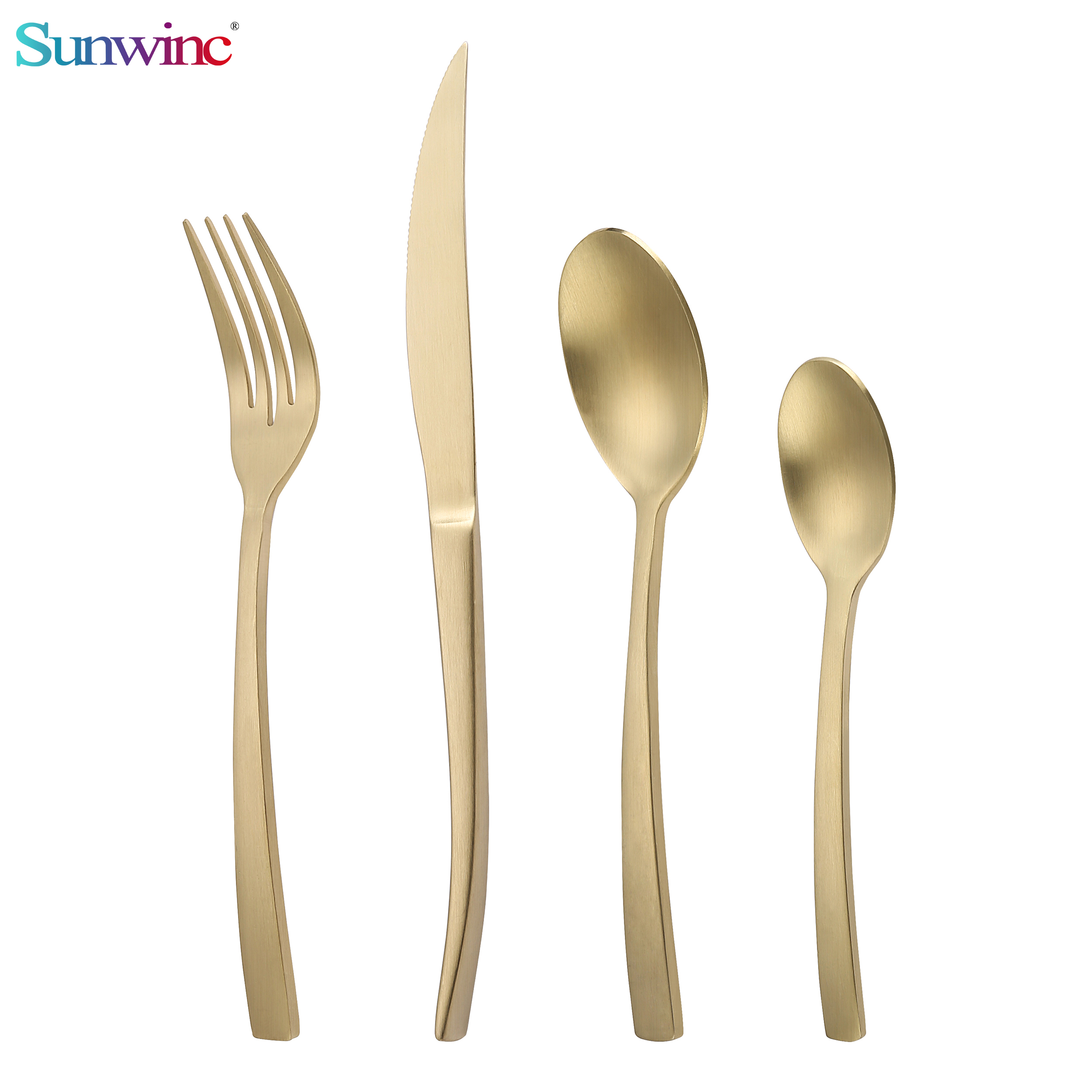 sw 014 tumble polish stainless steel hotel cutlery sets flatware sets