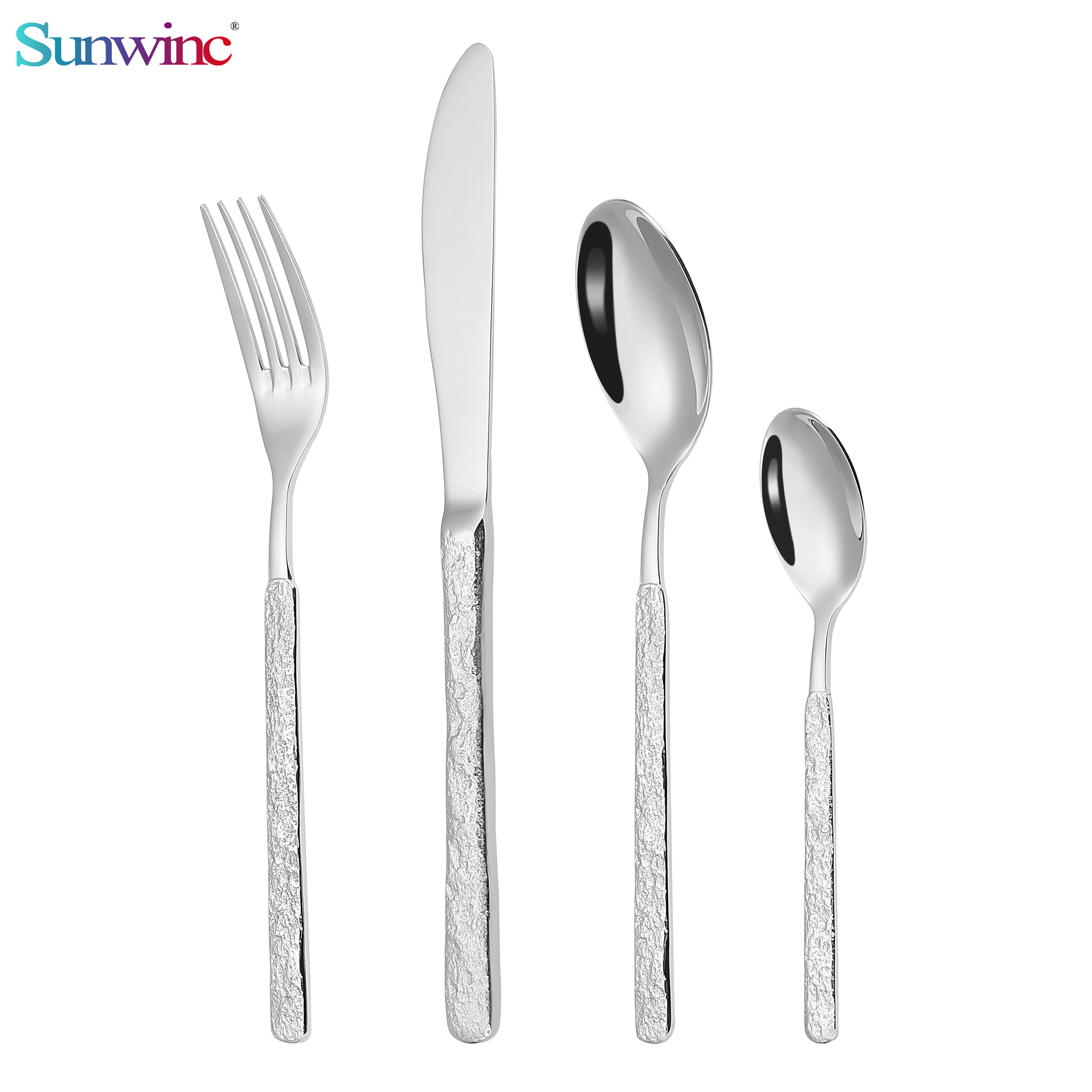 sw 044 trending products 2024 new arrivals hammers 304 stainless steel knife fork and spoon set cutlery