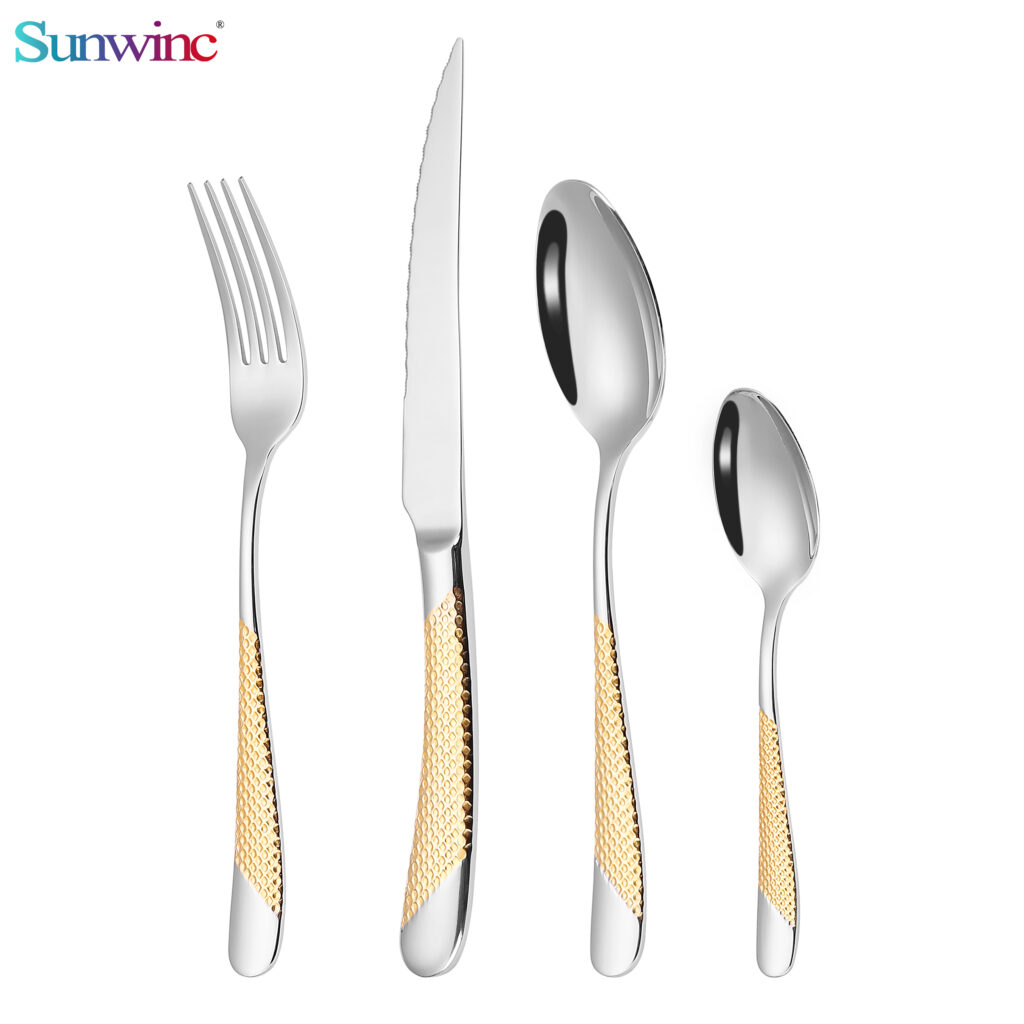 sw 014 tumble polish stainless steel hotel cutlery sets flatware sets