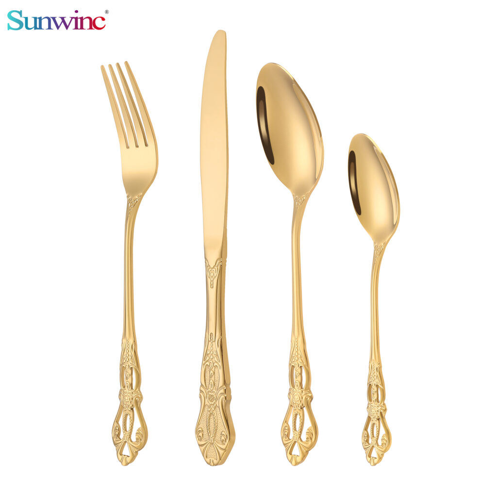 sw 014 tumble polish stainless steel hotel cutlery sets flatware sets