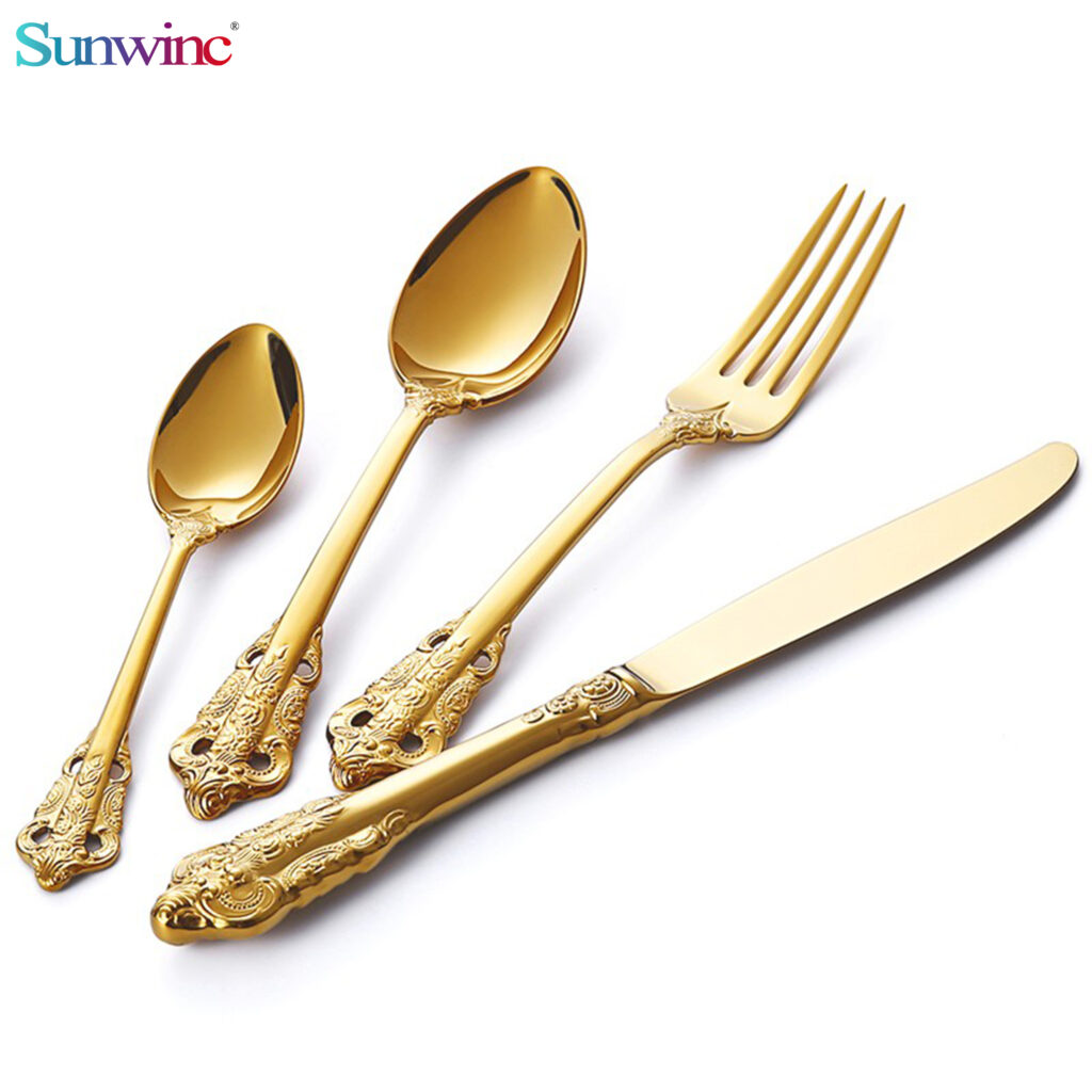 sw 014 tumble polish stainless steel hotel cutlery sets flatware sets