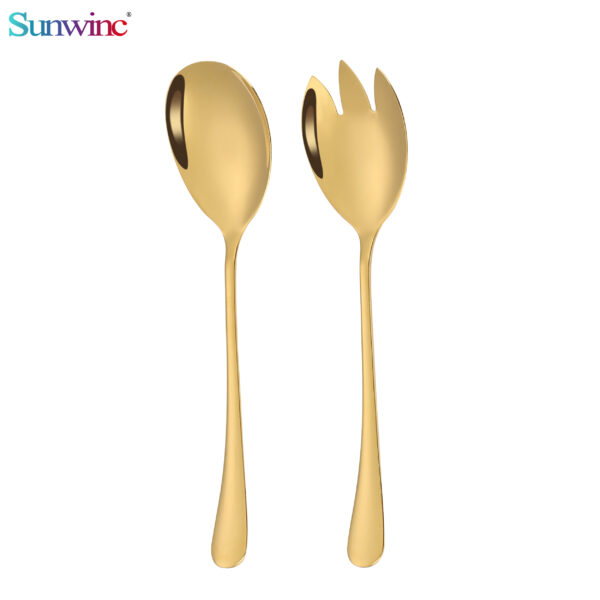 big serving spoon fork stainless steel salad mixer set spork