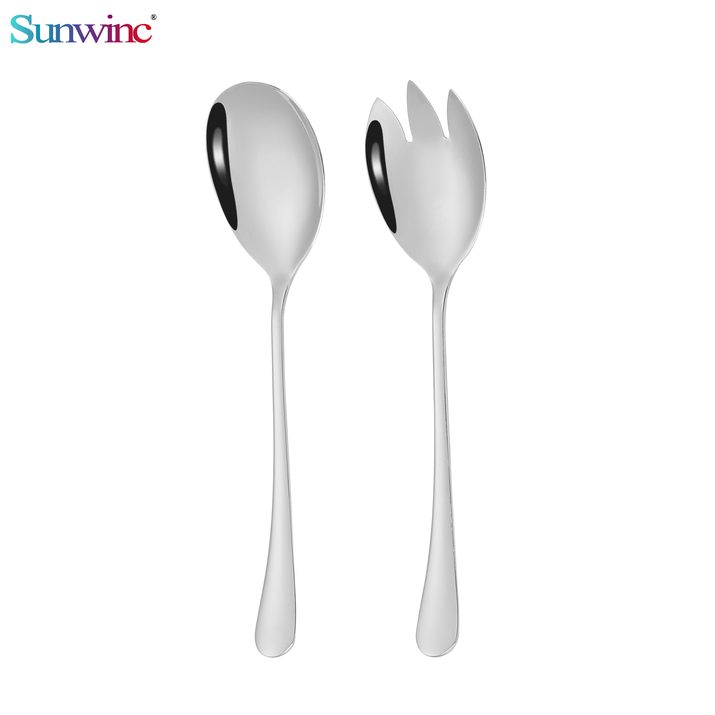 big serving spoon fork stainless steel salad mixer set spork